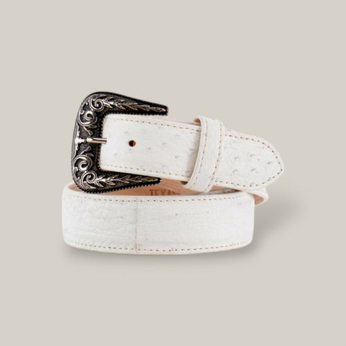 Exotic Full Quilt Ostrich - Texas Buckle - White Belt