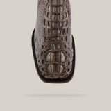 Exotic American Alligator Head - Gray - Square Toe