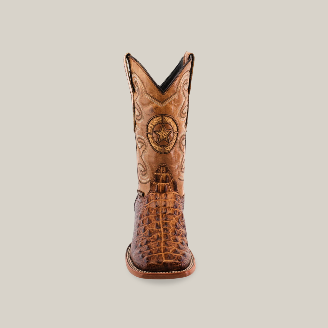 Crocodile HornBack Orix - Embossed Leather - Square Toe (E452