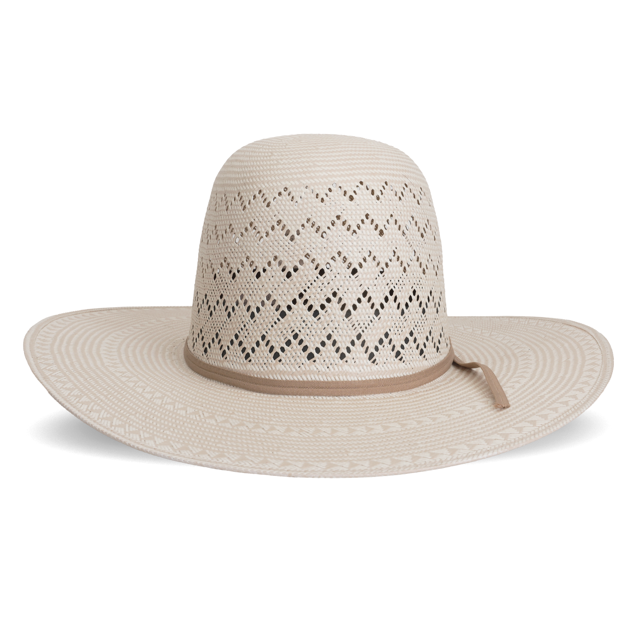 TC Hats - 30X Open Crown Straw Hat - Zig-Zag