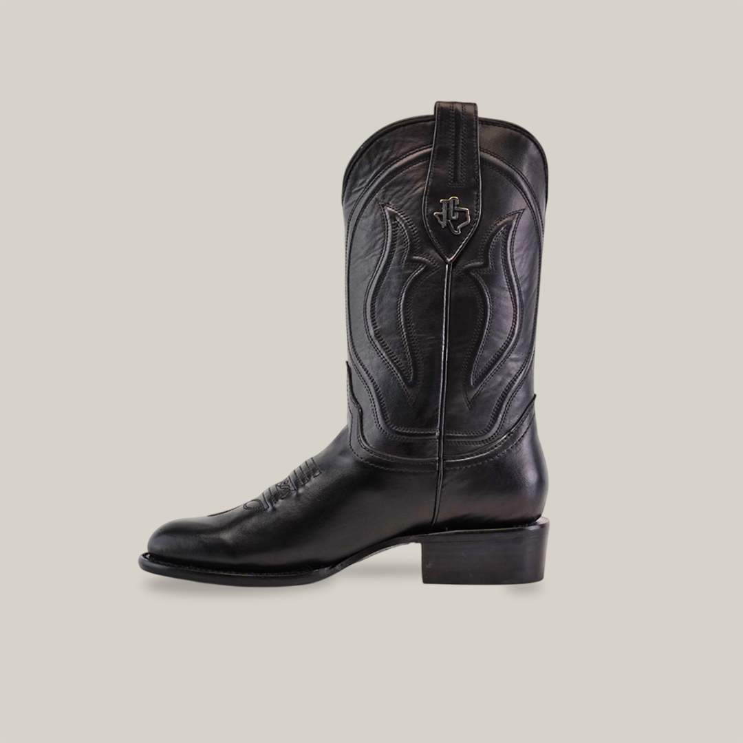 mens western dress boots Jazame Cowboy for Men Style Ankle High Motorcycle Riding Pointy Toe Moto Boots Botas Vaqueras para Hombre men's boot Harness Belt Buckle Design, Black, 6.5 Leather upper material and vamp Laredo Men's Jag Tan Snip