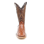Austin Ostrich Boots - Brandy - Square Toe (AV20)