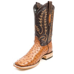Austin Ostrich Boots - Brandy Claro - Punta Cuadrada (AV20)