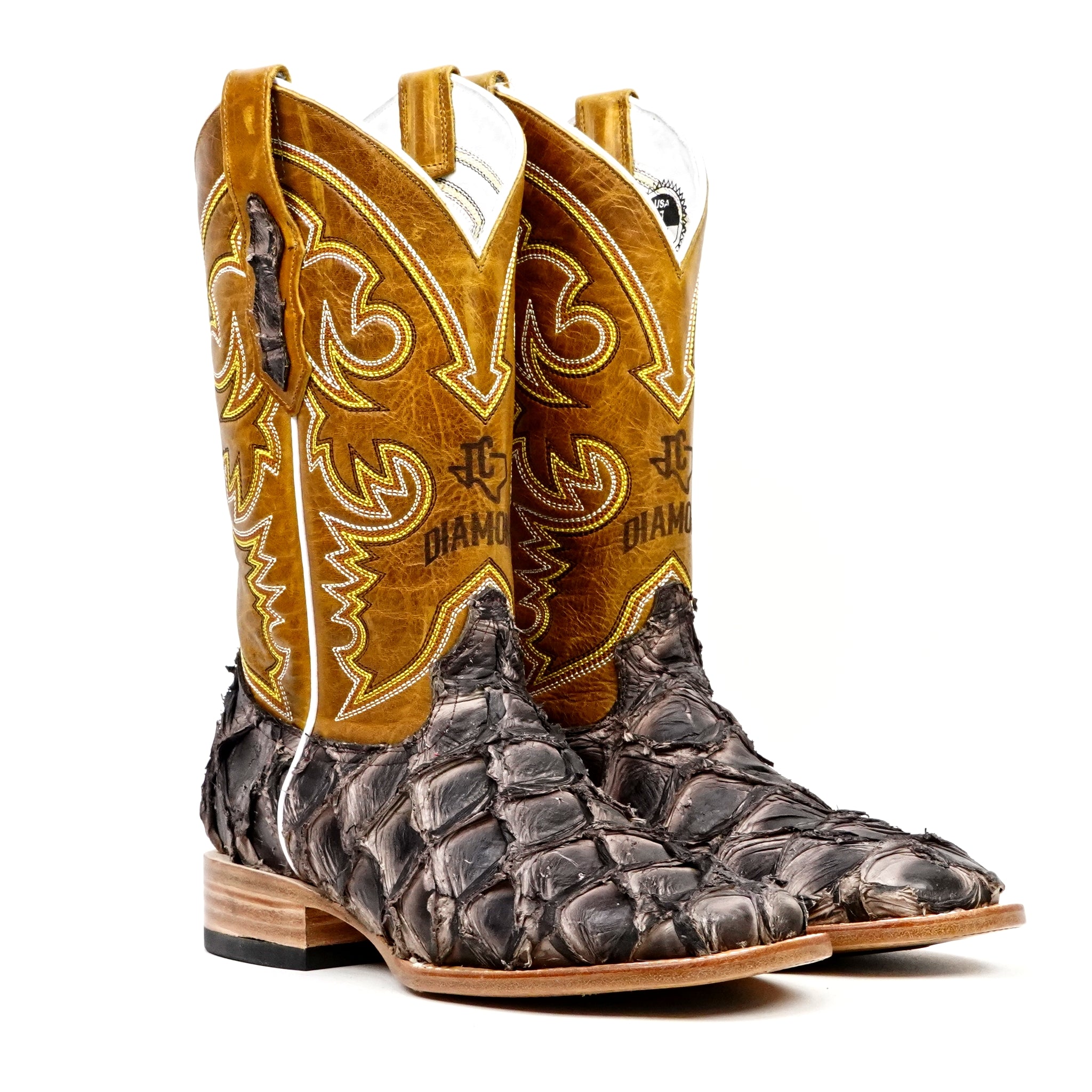 Butch Pirarucu Fish Boots - Matte Brown - Square Toe - Gomez Western Wear
