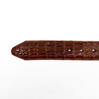 Cinturón de caimán exótico de acolchado completo - Brandy (C-028)