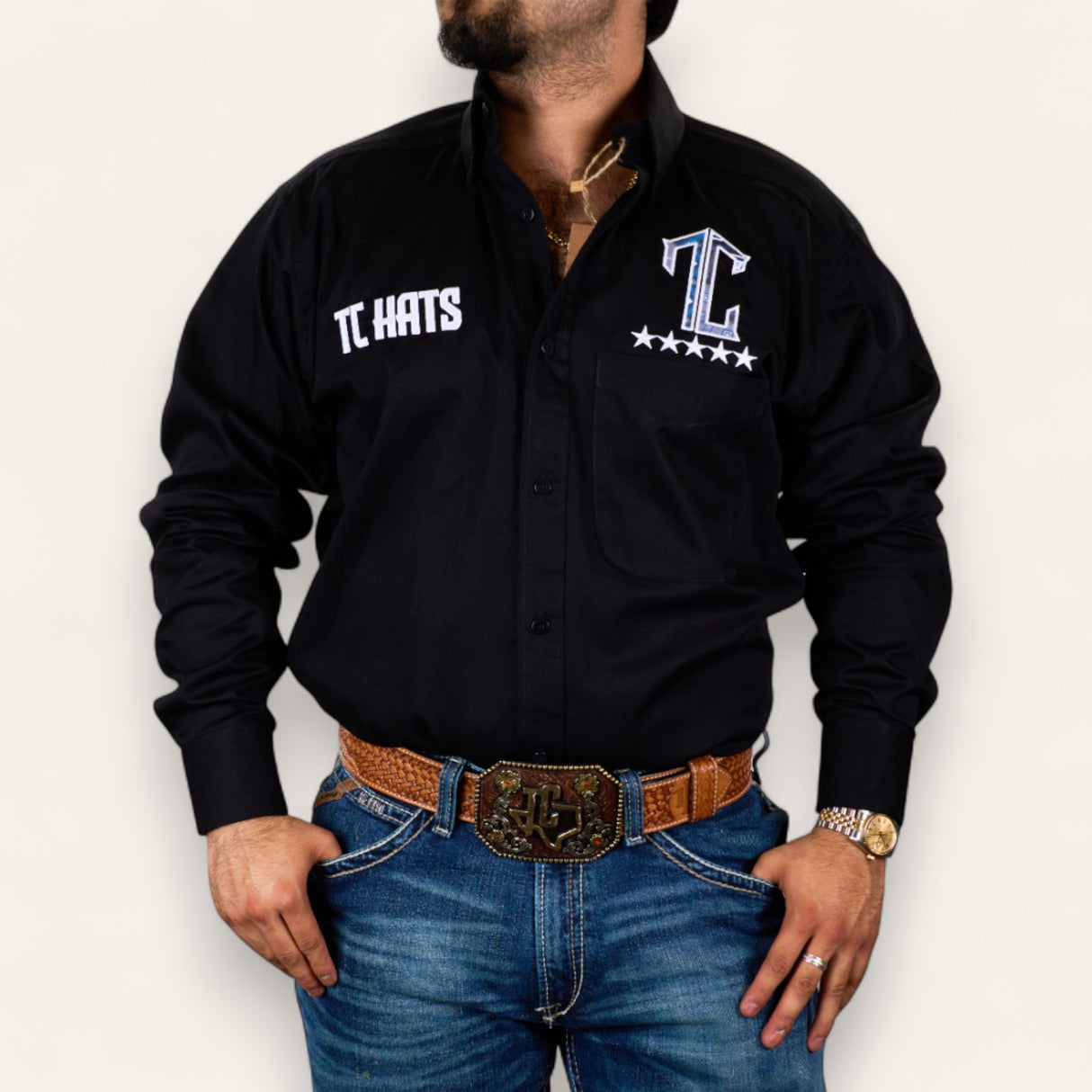 TC Hats - Black Blue Aztec