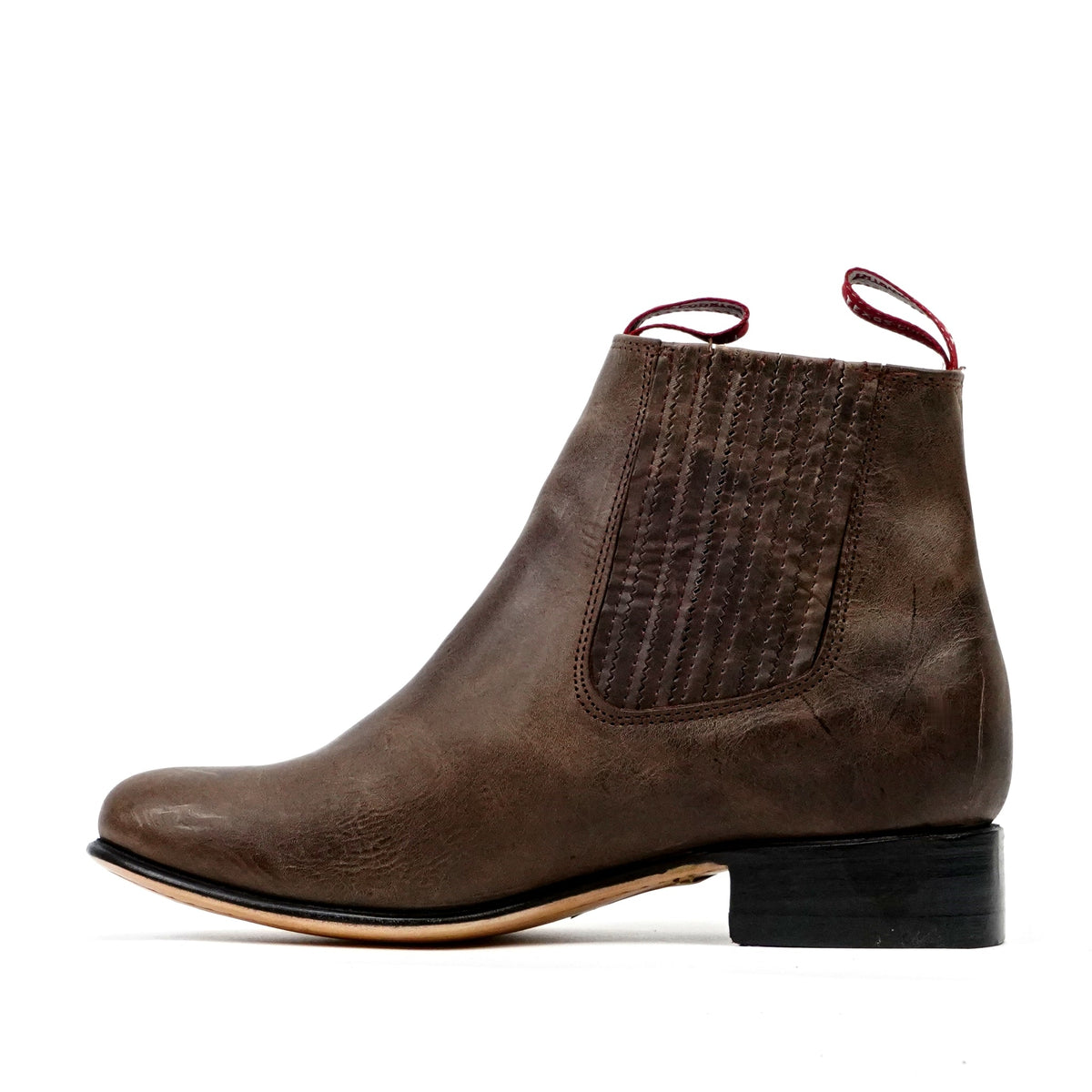 Alamo Brown Ankle Boots - Round Toe (E500) - Gomez Western Wear