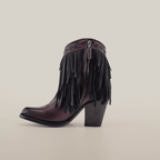 Austin Fringe Bootie Wine - J Toe - Gomez Western Wear