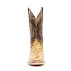 Austin Ostrich Boots - Antique - Roper Toe (AV201) - Gomez Western Wear