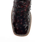 Austin Ostrich Boots - Black Cherry - Square Toe (AV20) - Gomez Western Wear
