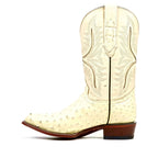 Austin Ostrich Boots - Bone - Round Toe (AV230) - Gomez Western Wear
