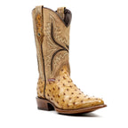 Austin Ostrich Boots - Fawn - Round Toe (AV230) - Gomez Western Wear