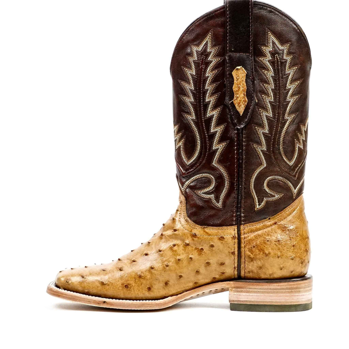 Austin Ostrich Boots - Fawn - Square Toe (AV20) - Gomez Western Wear