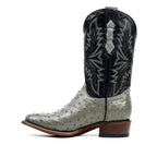 Austin Ostrich Boots - Oxford Gray - Round Toe (AV230) - Gomez Western Wear