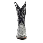 Austin Ostrich Boots - Zinc Gray - Roper Toe (AV201) - Gomez Western Wear