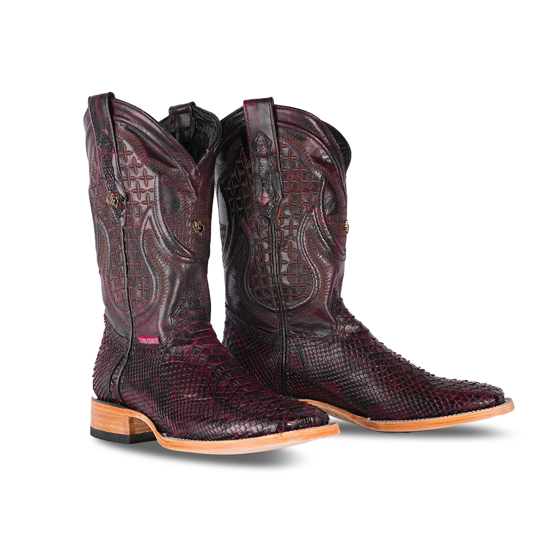 Texas Country Boot PYTHON BLACK CHERRY PN30