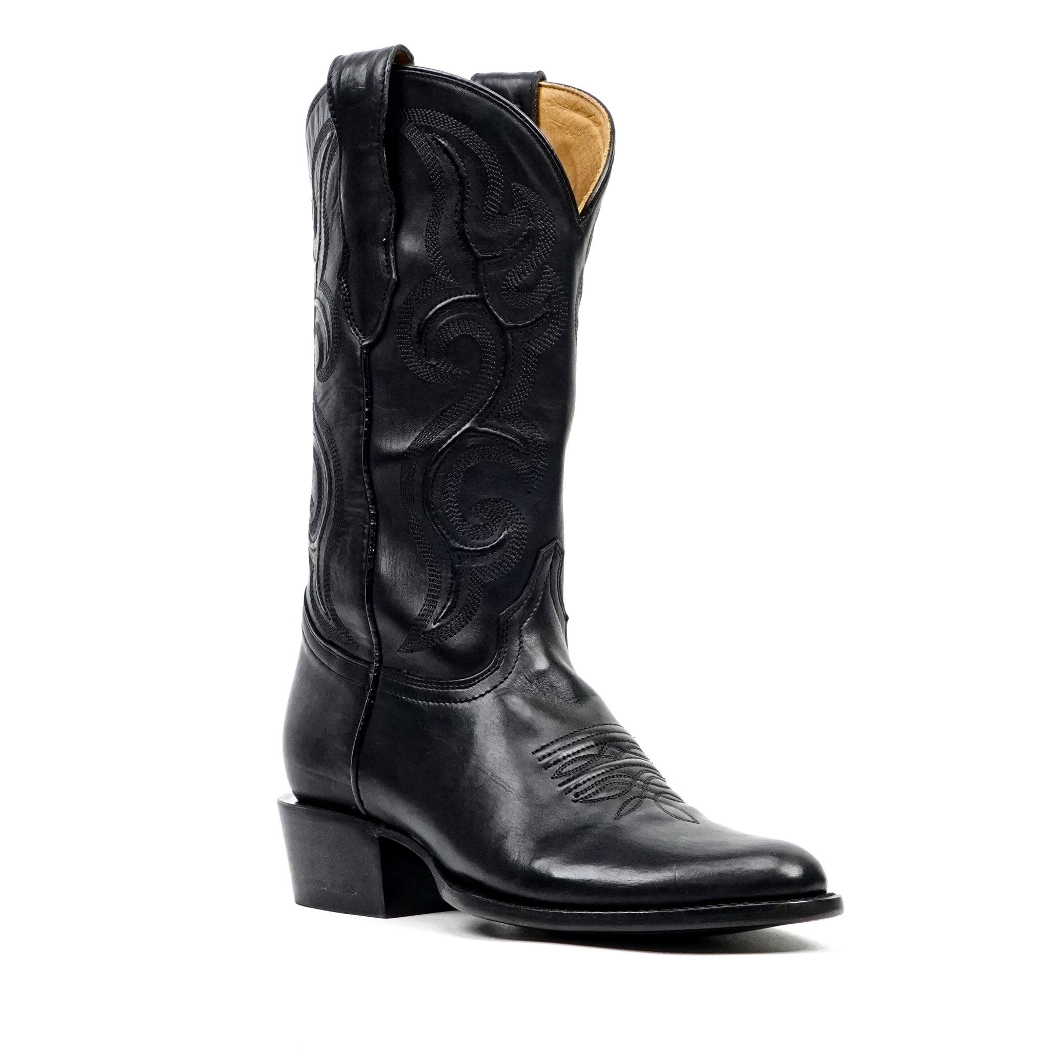 Boney Cowboy Boots - Clayton Black - Roper Toe (TS203) - Gomez 