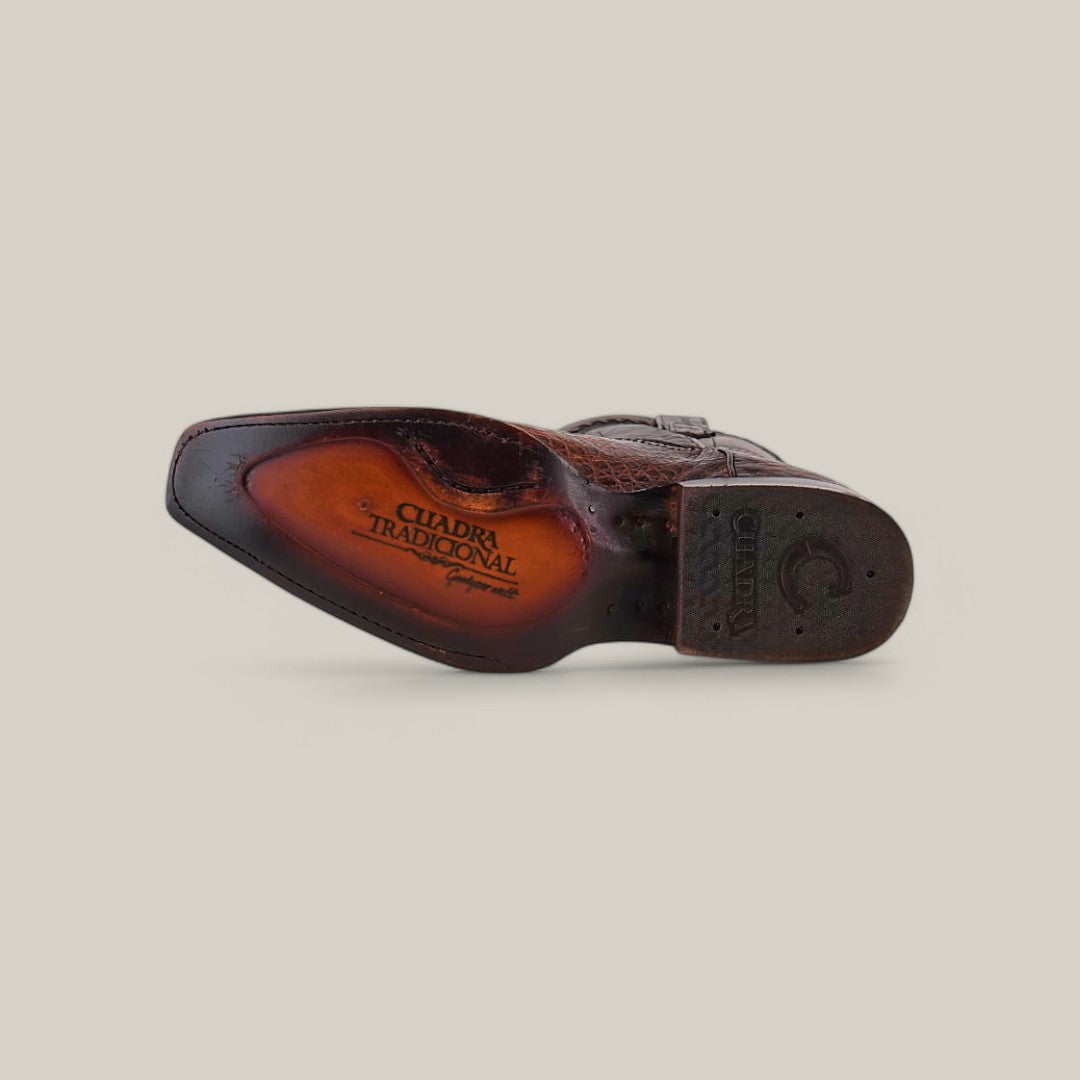 Arauco Chocolate Caiman Laser & Woven - Narrow Square Toe - CU551
