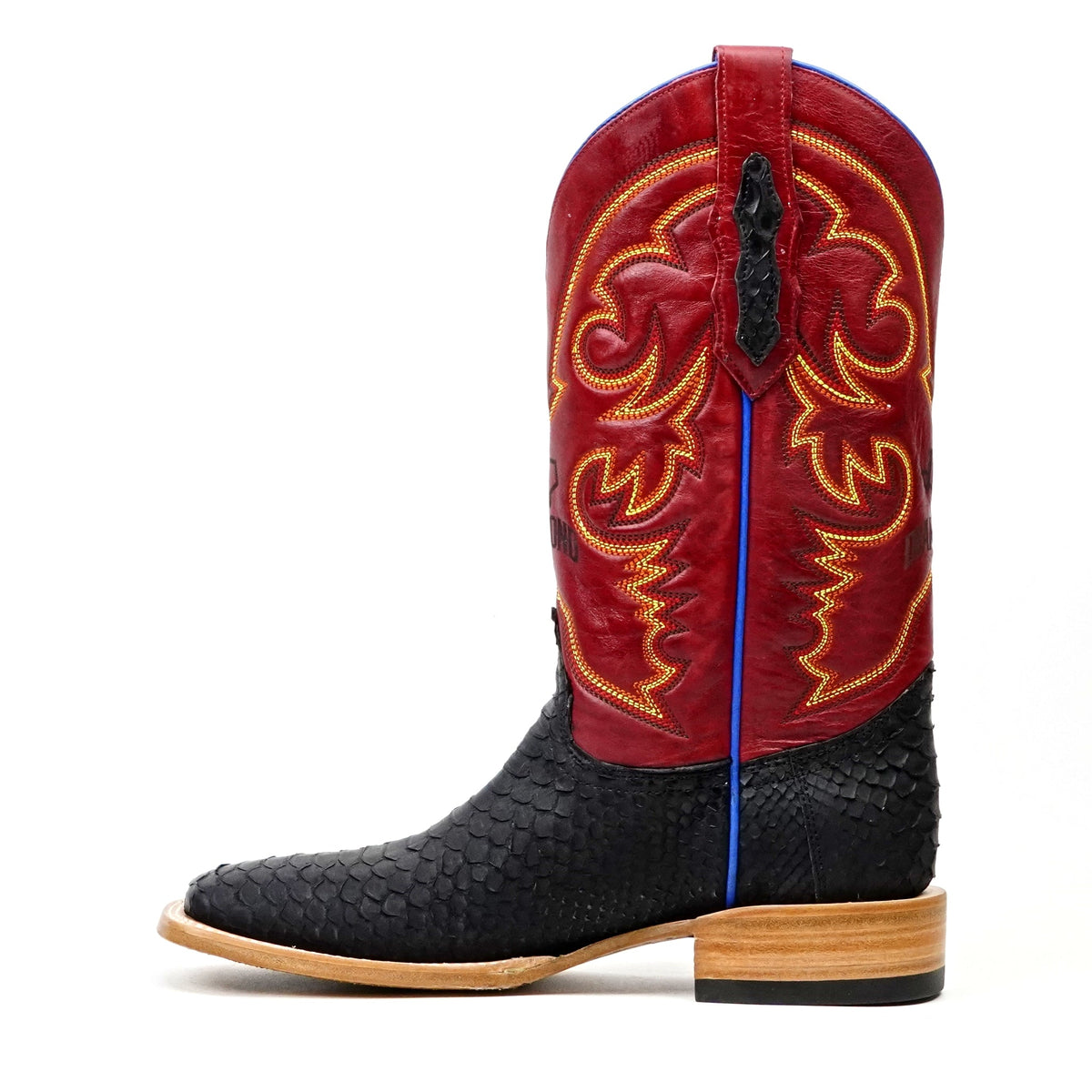 Braxton Python Boots - Matte Black - Square Toe - Gomez Western Wear