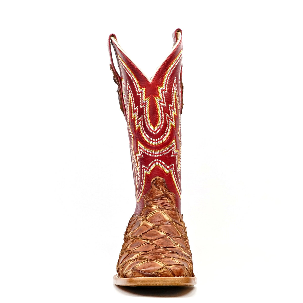 Butch Pirarucu Fish Boots - Matte Pecan - Square Toe - Gomez Western Wear