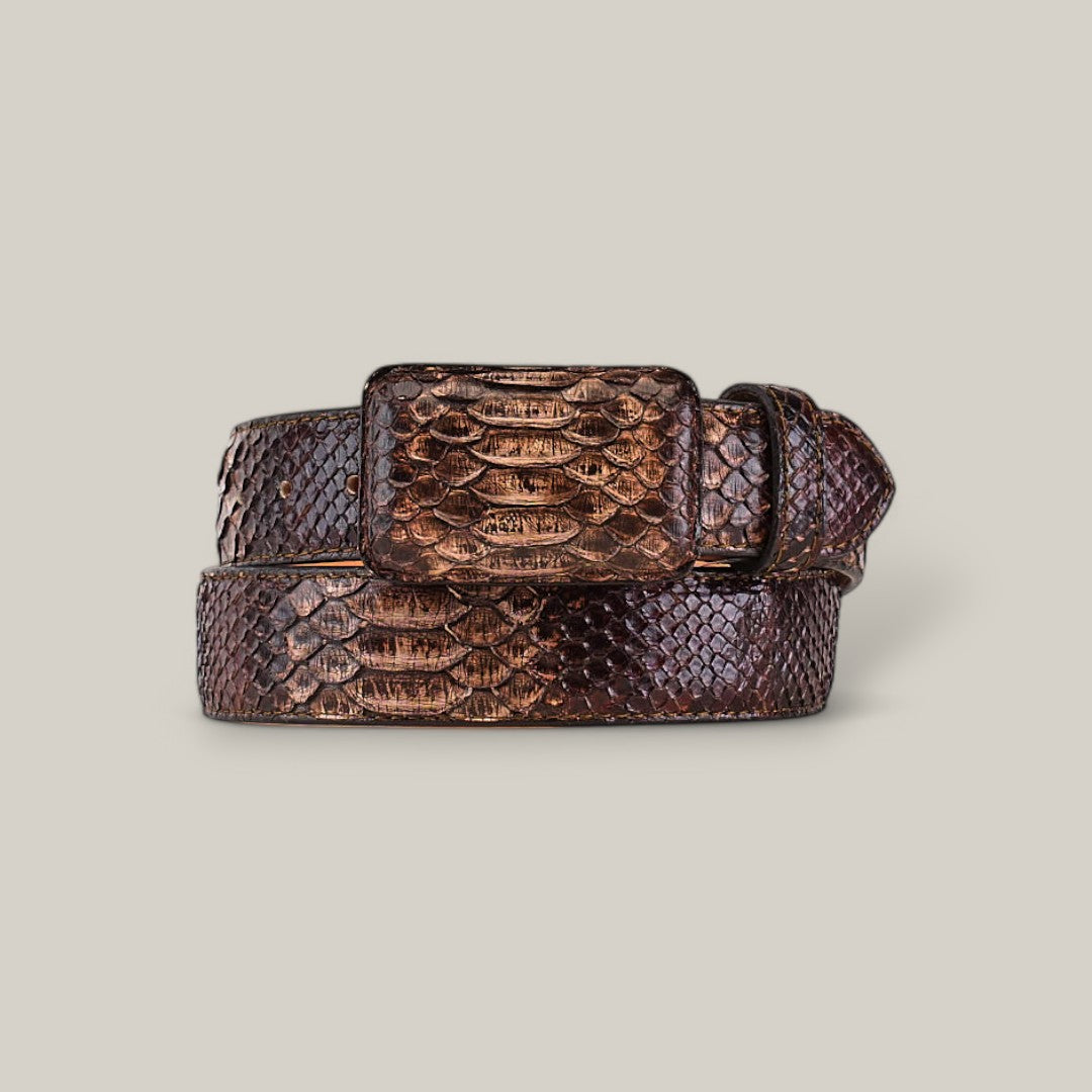 Exotic Full Quilt Python - Brown Two-Colored Belt