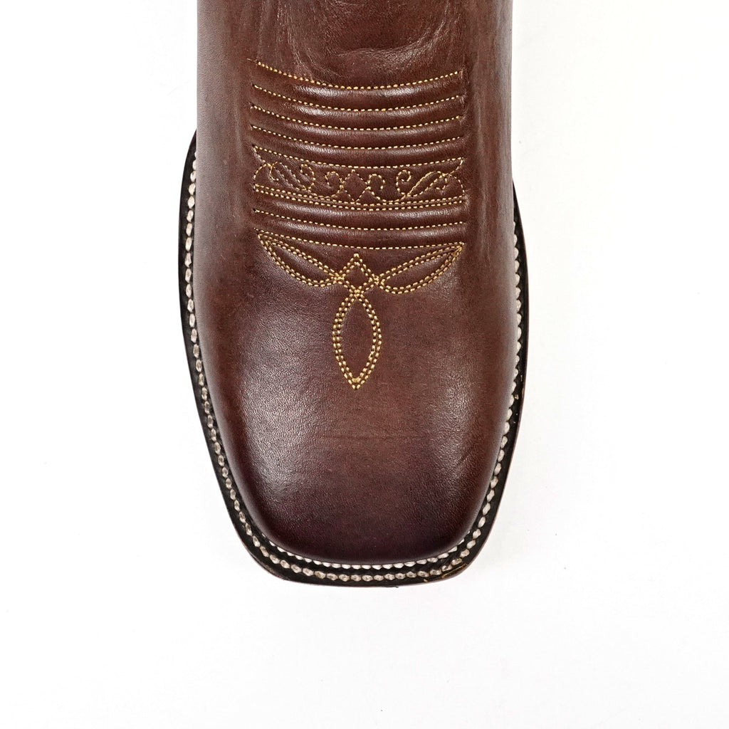 Clark Brown Leather Boots - Square Toe (E929) - Gomez Western Wear