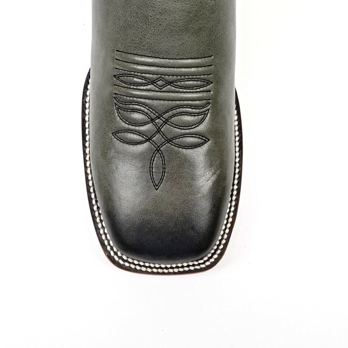 Clark Steel Gray Leather Boots - Square Toe (E961) - Gomez Western Wear