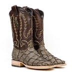 Connor Pirarucu Fish Boots - Mink Matte - Square Toe (PZ60) - Gomez Western Wear