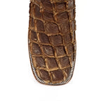 Connor Pirarucu Fish Boots - Oryx Choco - Square Toe (PZ60) - Gomez Western Wear