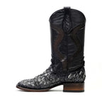 Connor Platinum Pirarucu Fish Boots (Diamond) - Newspaper - Square Toe - Gomez Western Wear