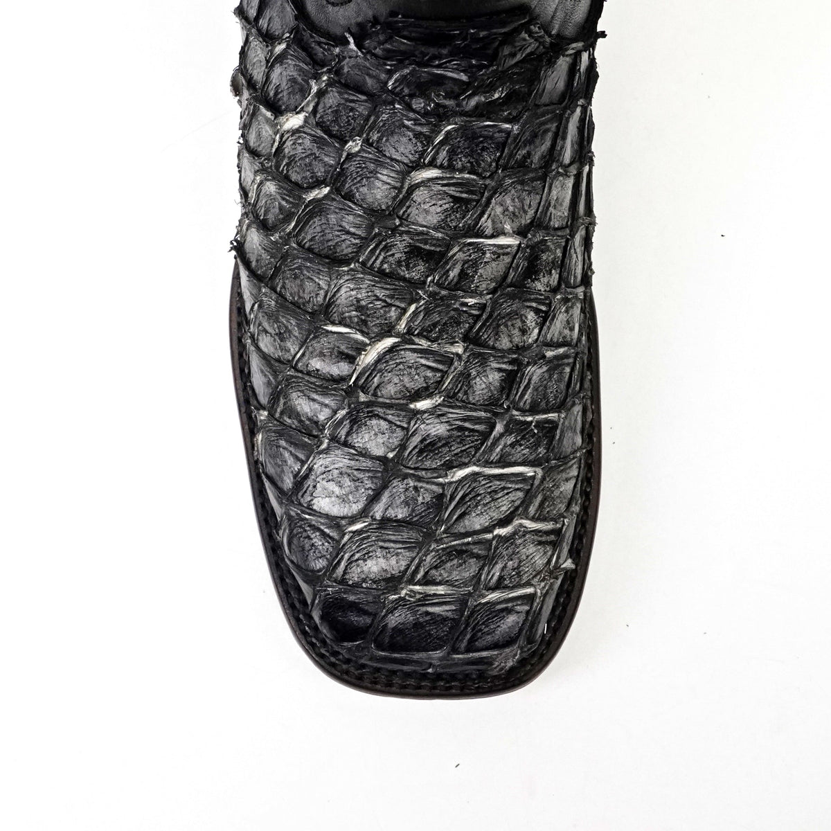 Connor Platinum Pirarucu Fish Boots (Diamond) - Newspaper - Square Toe - Gomez Western Wear