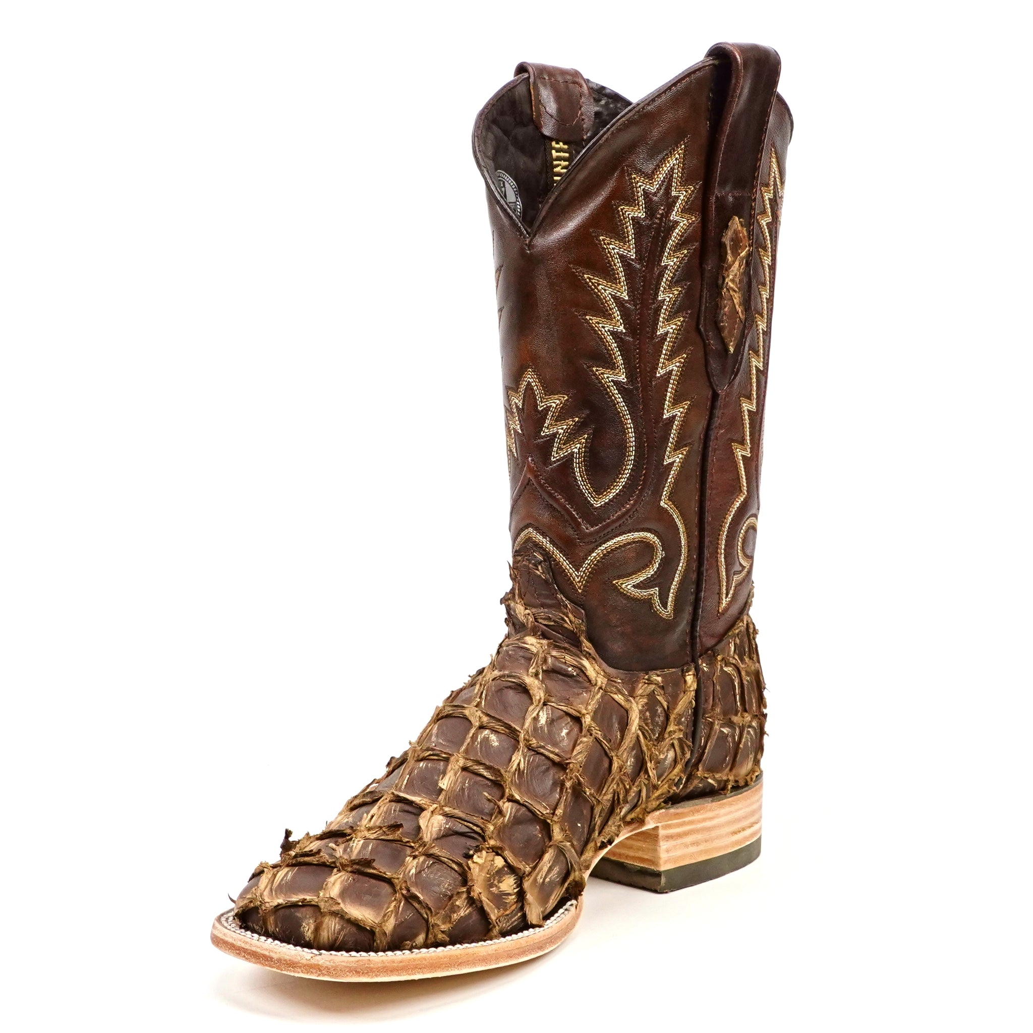 Connor Pirarucu Fish Boots - White Matte - Square Toe (PZ60)