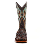 Copper Pirarucu Fish Boots - Embossed Leather - Square Toe (E962) - Gomez Western Wear