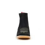 Cowboy Style Nubuck Black Ankle Boots - Square Toe (E1200) - Gomez Western Wear