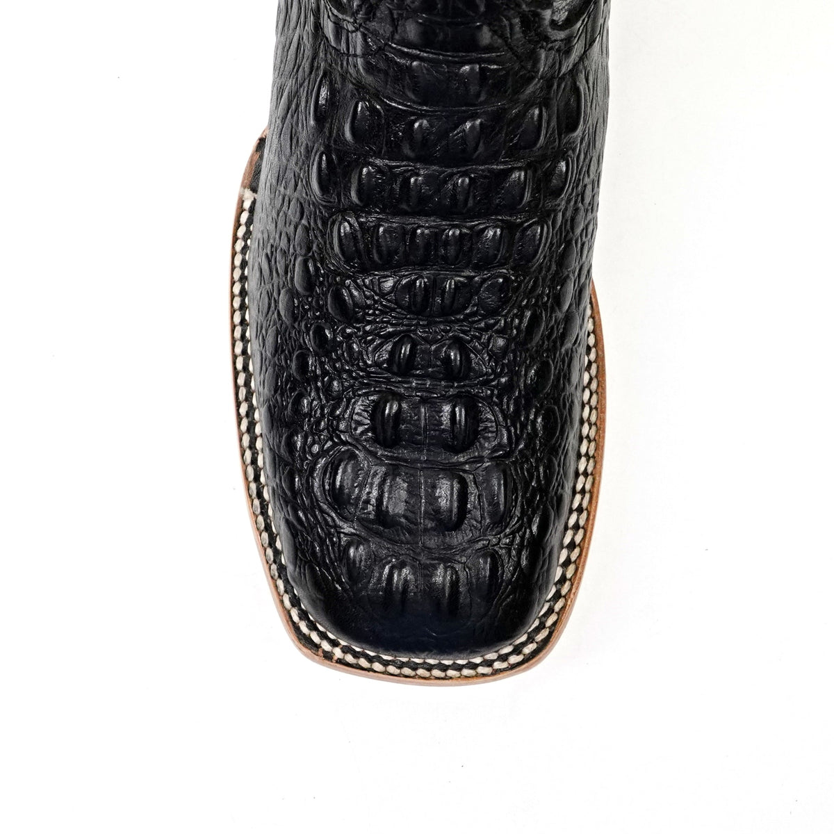 Crocodile Black Boots (Youth) - Embossed Leather - Square Toe (E427) - Gomez Western Wear