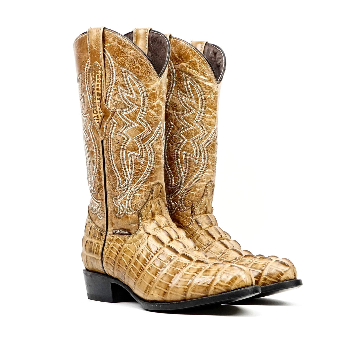 Crocodile Tail Orix Boots - Embossed Leather - Round Toe (E437) - Gomez Western Wear