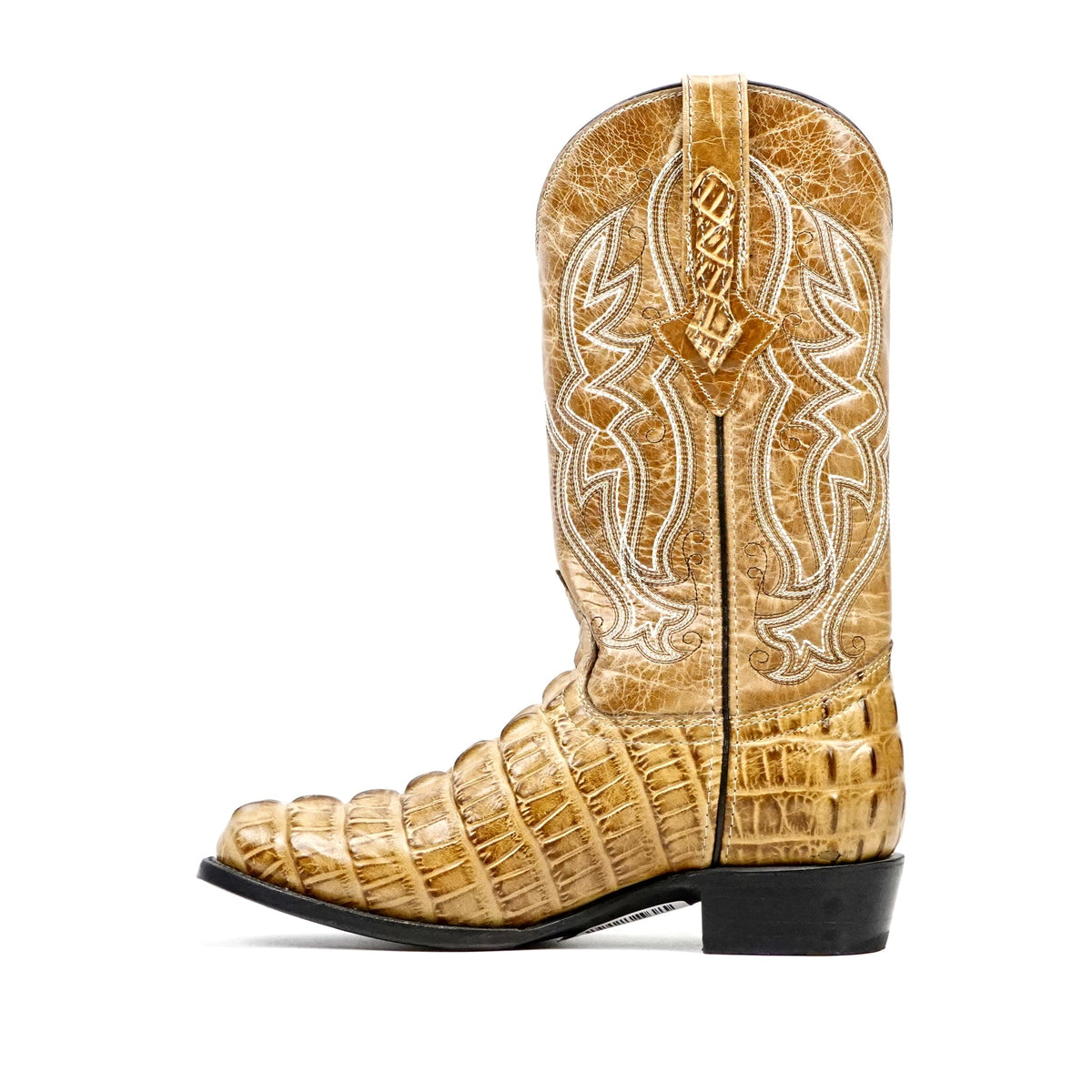 Crocodile Tail Orix Boots - Embossed Leather - Round Toe (E437) - Gomez Western Wear