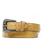Exotic Full Quilt Ostrich Belt - Fawn (C-028) - Gomez Western Wear