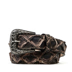 Exotic Full Quilt Pirarucu Belt - Eclipse Brown (C-028) - Gomez Western Wear