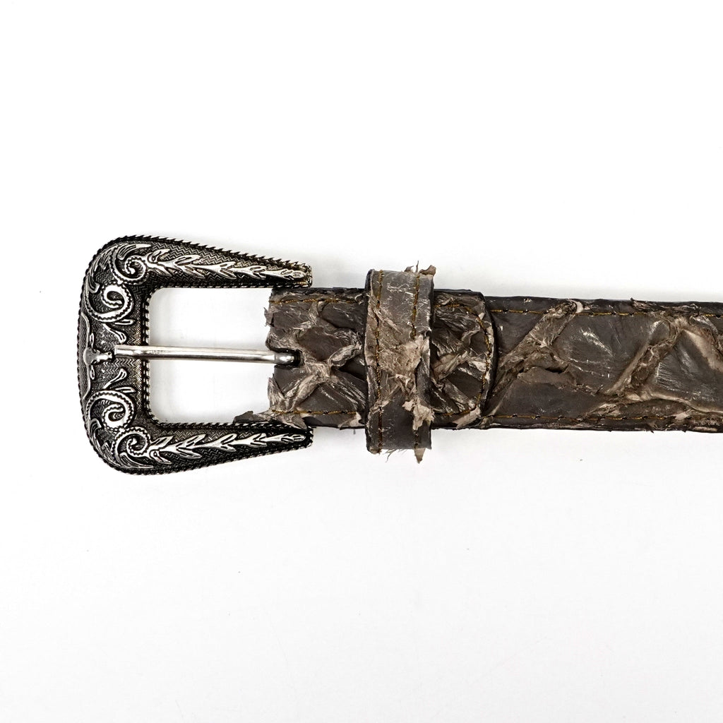 Exotic Full Quilt Pirarucu Belt - Mink Taupe (C-028) - Gomez Western Wear