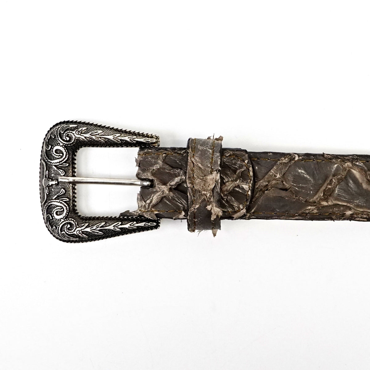 Exotic Full Quilt Pirarucu Belt - Mink Taupe (C-028) - Gomez Western Wear