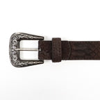Exotic Full Quilt Python Belt - Matte Brown (C-028) - Gomez Western Wear
