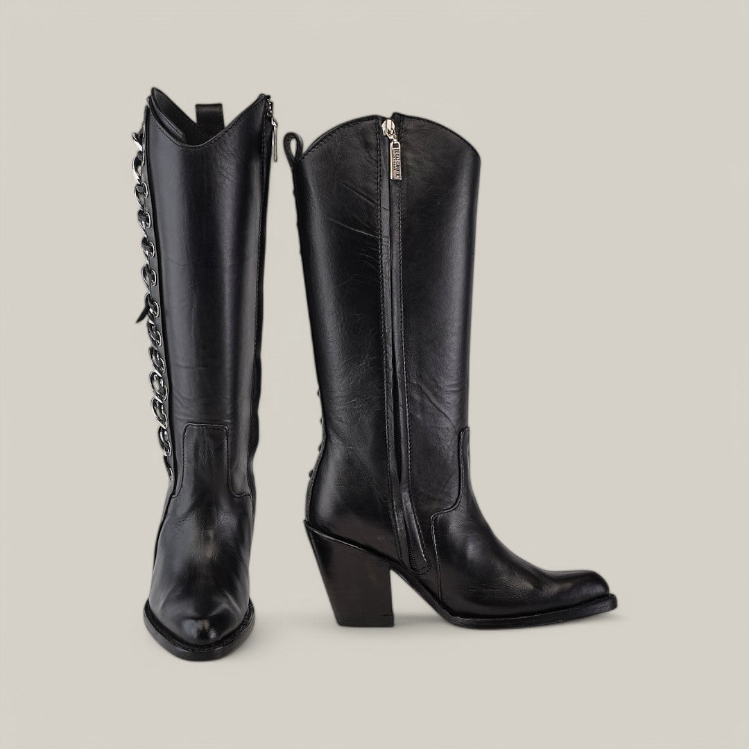 Francia Rings Tall Shaft Black - J Toe - Gomez Western Wear