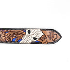 Hand-Tooled Leather Belt (B10) - Gomez Western Wear
