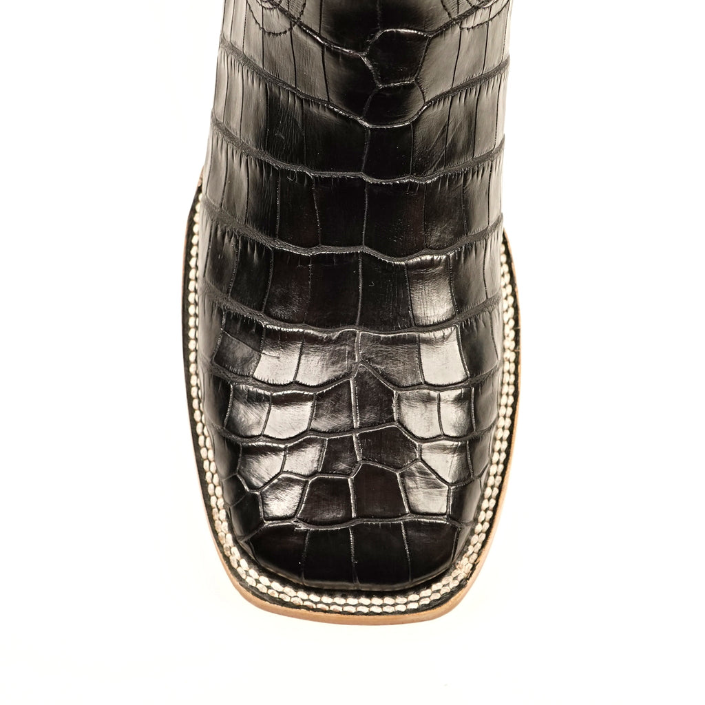James Alligator Belly Boots - Black - Square Toe (LG10) - Gomez Western Wear