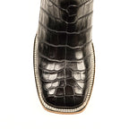 James Alligator Belly Boots - Black - Square Toe (LG10) - Gomez Western Wear