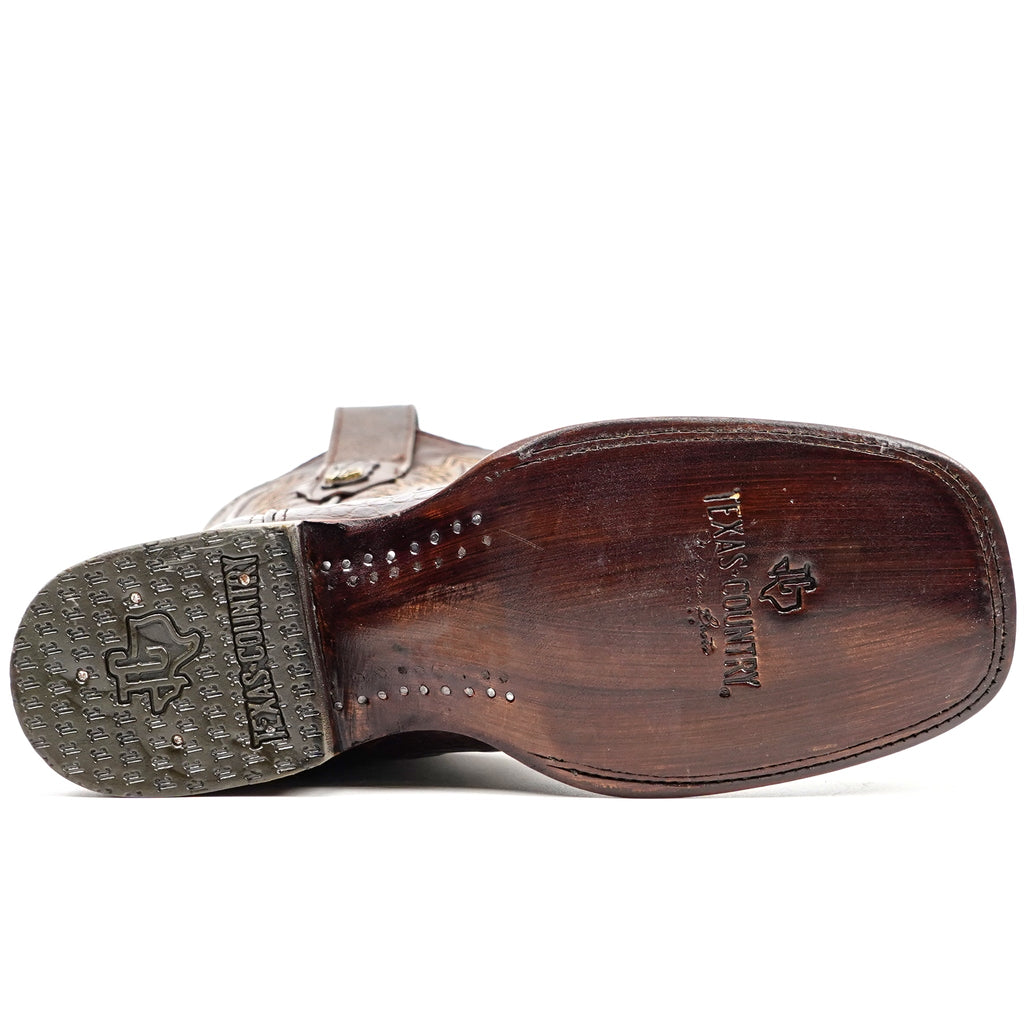 James Alligator Belly Boots - Brown - Square Toe (LG10) - Gomez Western Wear
