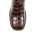 James Alligator Belly Boots - Brown - Square Toe (LG10) - Gomez Western Wear