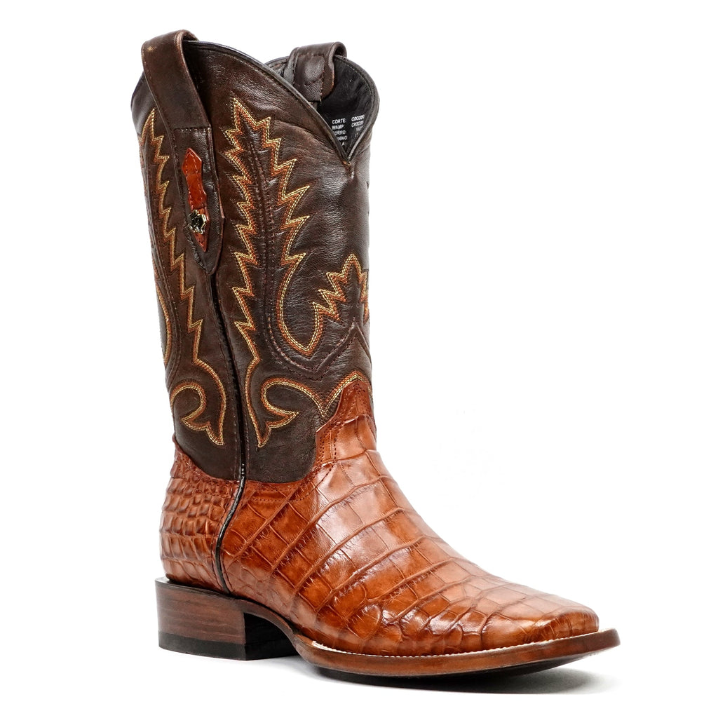 James Alligator Belly Boots - Cognac - Square Toe (LG10) - Gomez Western Wear