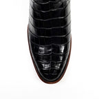 James Full Alligator Boots - Black - Round Toe (FU220) - Gomez Western Wear